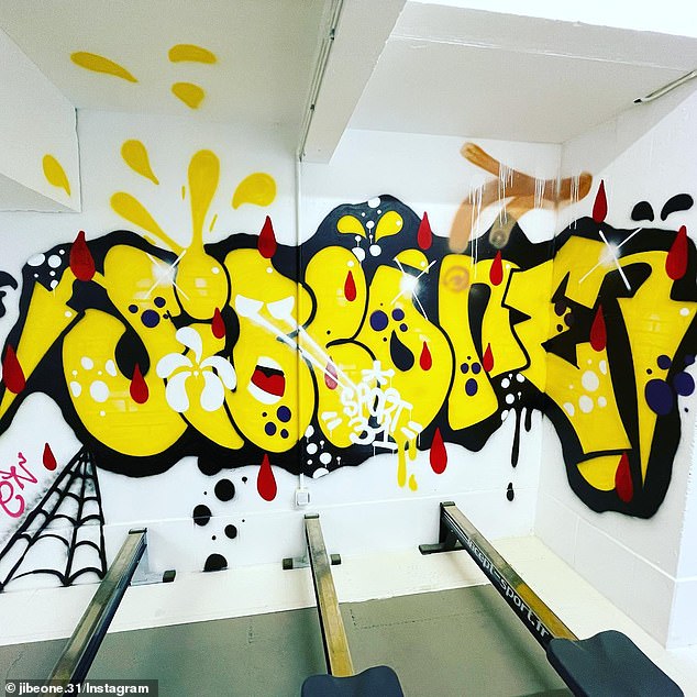 Another one of Blanc's pieces of street art, on display at a gallery