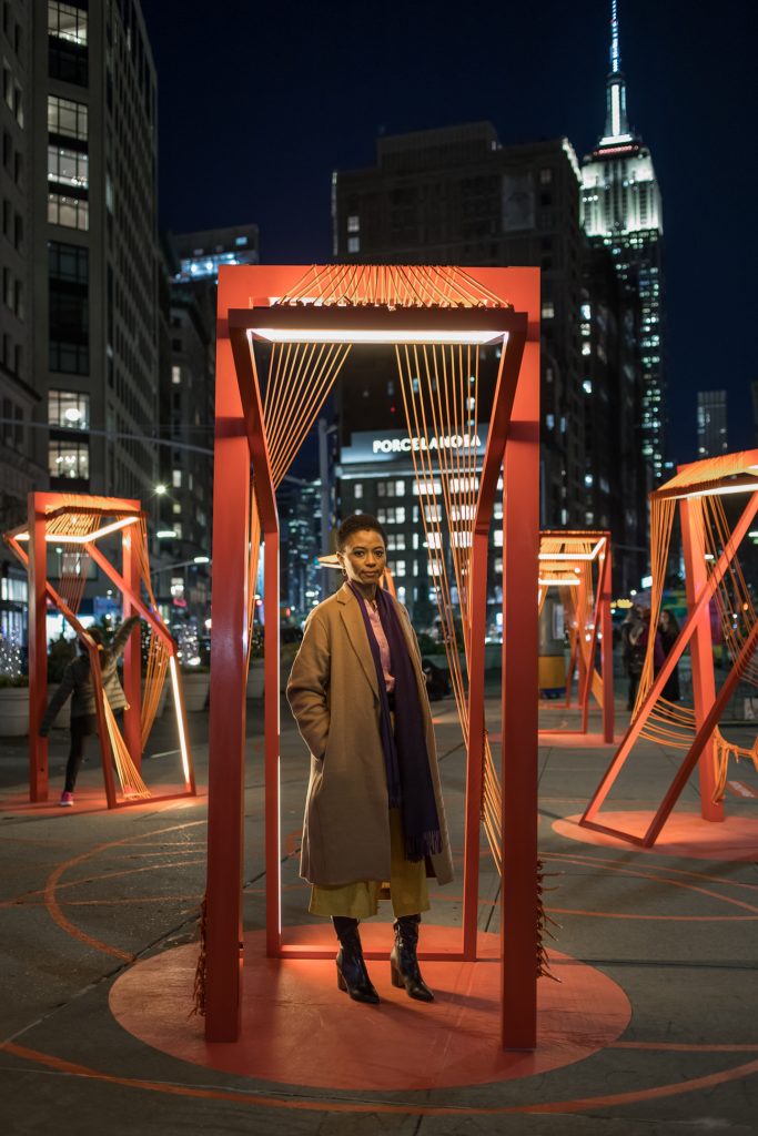 "Point of Action by Studio Cooke John" at Flatiron Plaza, New York. Photo courtesy of Nina Cooke John.