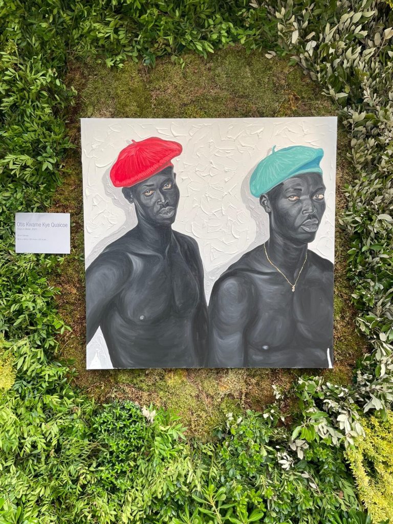 Otis Kwame Kye Quaicoe's Boys in Beret (2021) at the amfAR auction, July 2021.