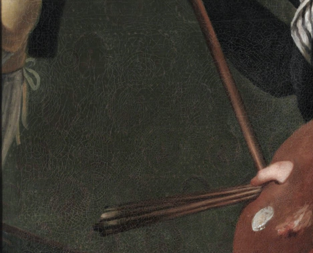 Details of the circular craquelure on the surface of The Staircase Group.