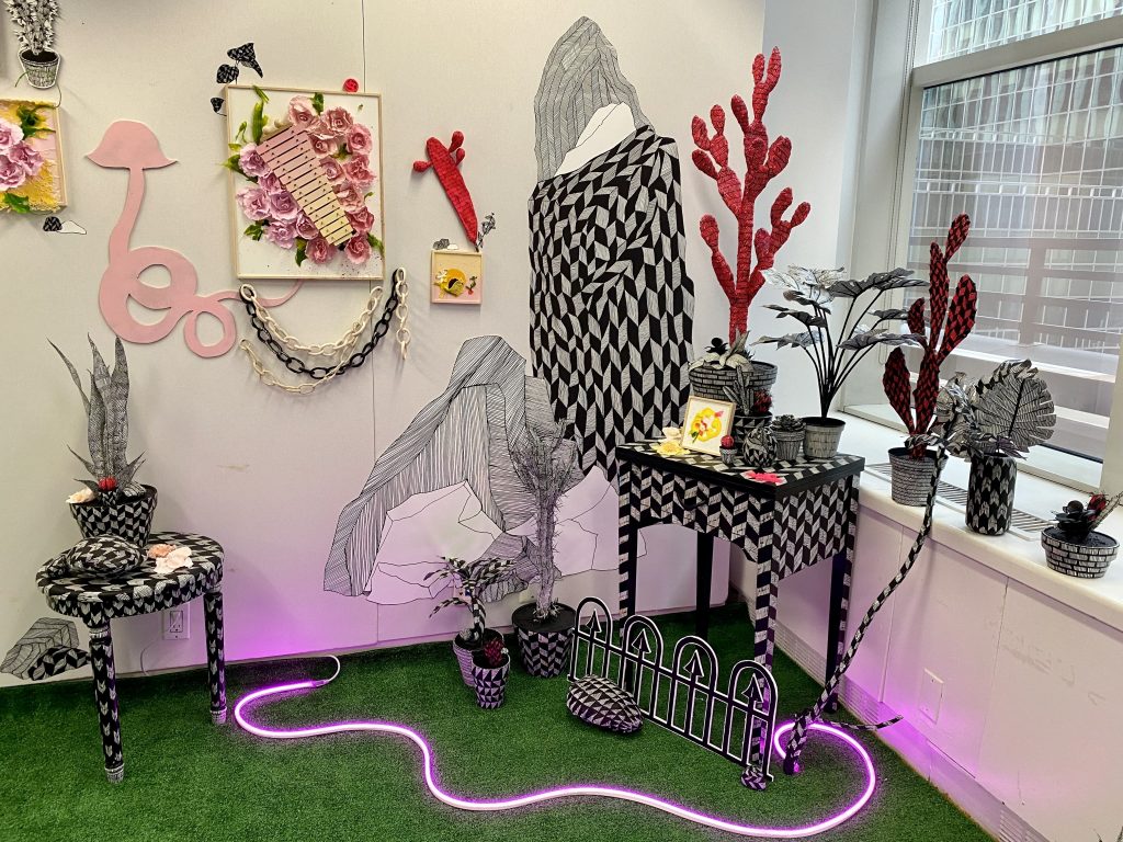 “Working Title: The Birth of a New Eden” with work by Anne Muntges and Kate Bae, curated by Andrea Zlotowicz at Spring/Break Art Show. Photo by Sarah Cascone. 