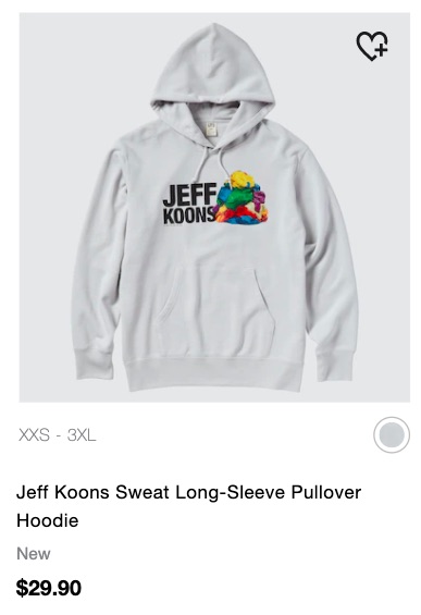 Screenshot of Jeff Koons x Uniqlo sweatshirt featuring Play-doh.