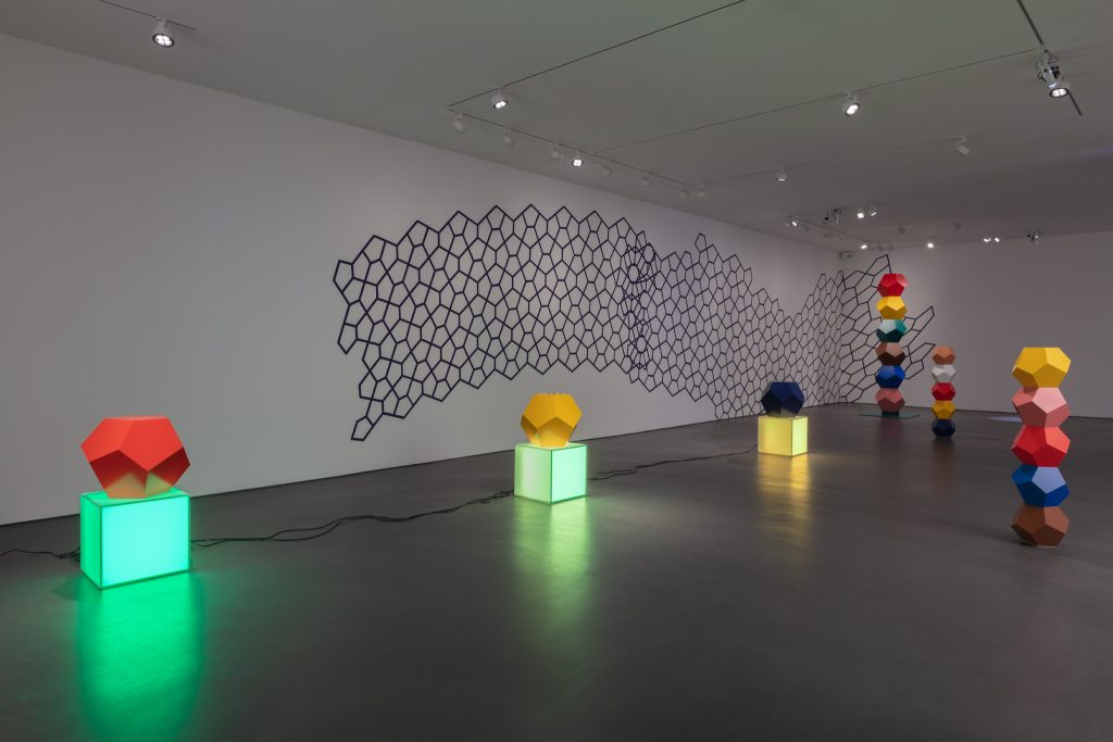 Exhibition view: Angela Bulloch, <i>Animal Vegetable Mineral</i>, Esther Schipper, Berlin, 2021. Courtesy the artist and Esther Schipper, Berlin. Photo © Andrea Rossetti