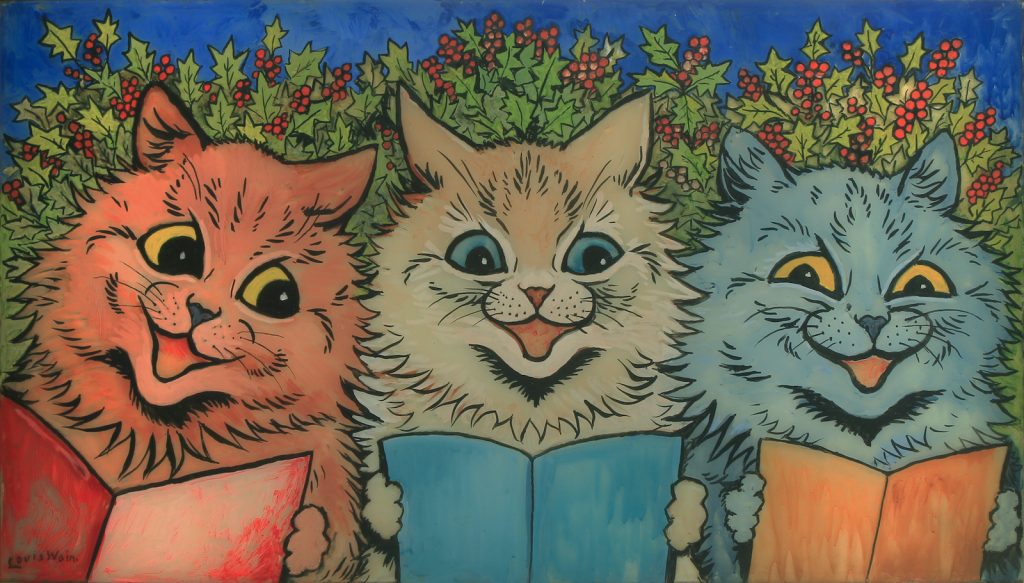 Louis Wain, <i>Carol Singing Cats</i>, ca. 1930. Courtesy Bethlem Museum of the Mind.