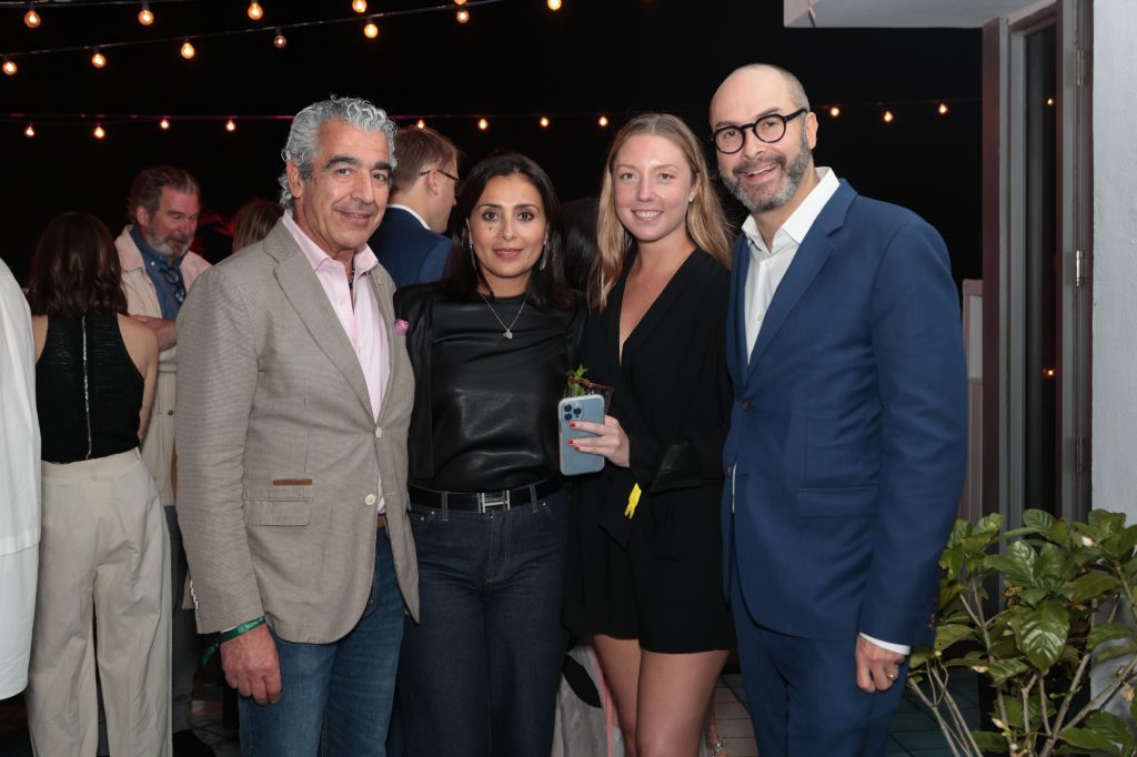 Kurosh Nasseri and Nazy Nazhand beside Artnet’s Laura Wallace and Goldstein. Photo: Edin Chavez.