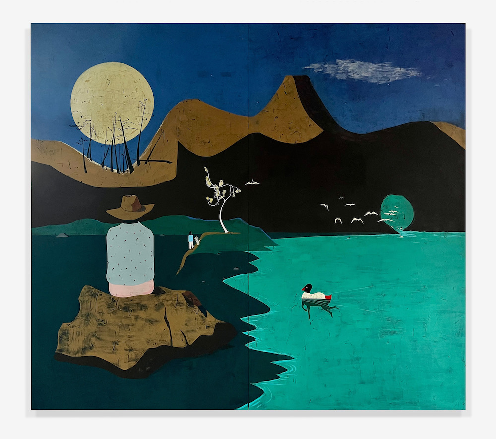 Clare Rojas, <i>Just watching</i> (2021). Image courtesy Jessica Silverman Gallery.