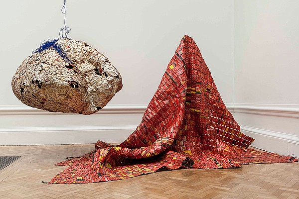 El Anatsui's work of reclaimed, found objects, 