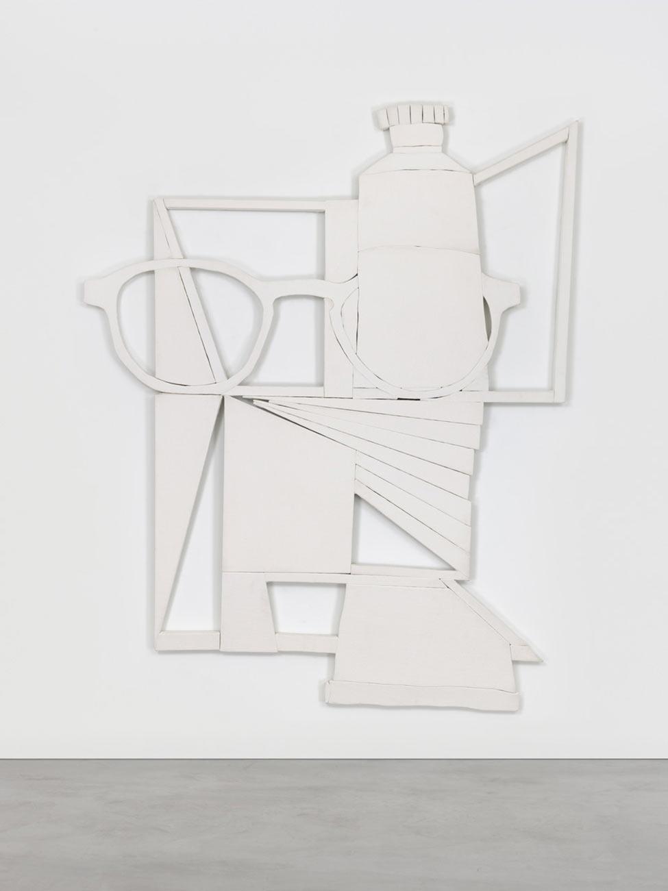Wyatt Kahn, Eye Wash, 2018, Linen on linen on panel, 93 1/2 x 75 inches Portrait of Wyatt Kahn by Lucas Blalock