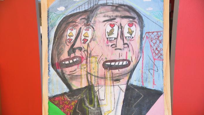 Artwork by Dont Fret featured in the show “Office Space for Rent.” (WTTW News)