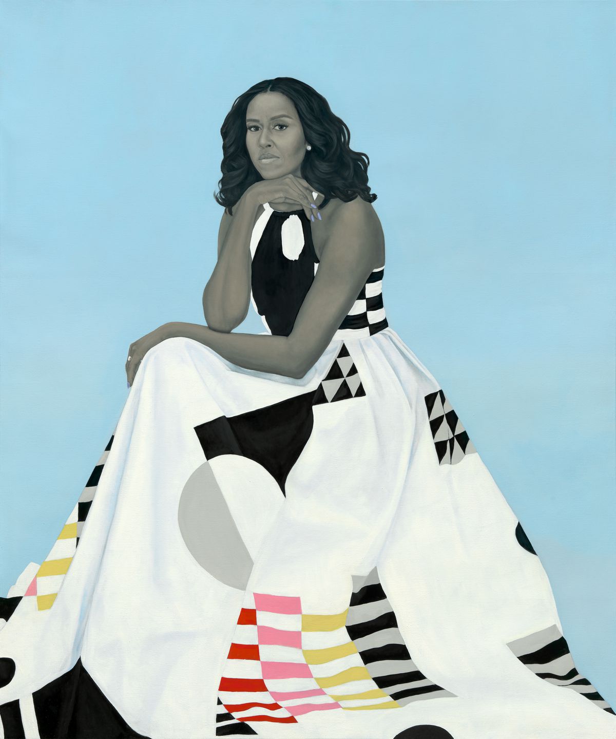 Amy Sherald,&nbsp;“Michelle LaVaughn Robinson Obama,” 2018. Oil on linen. National Portrait Gallery, Smithsonian Institution.&nbsp;