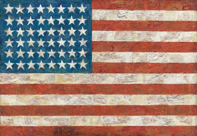 A painting of the American flag