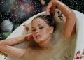 Speed Painting imaginary girl in space original painting and original music by Williams Shamir