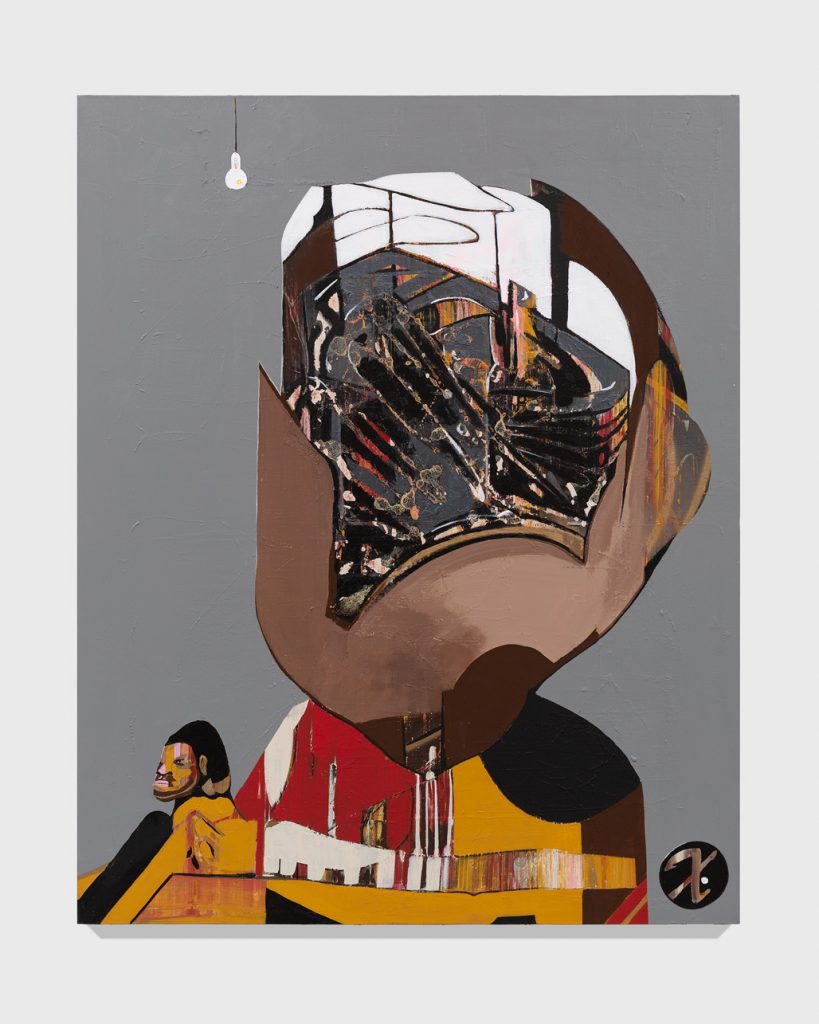 Forrest Kirk,  “Mindset,” 2020 , Spray paint and gorilla glue on canvas, 60
