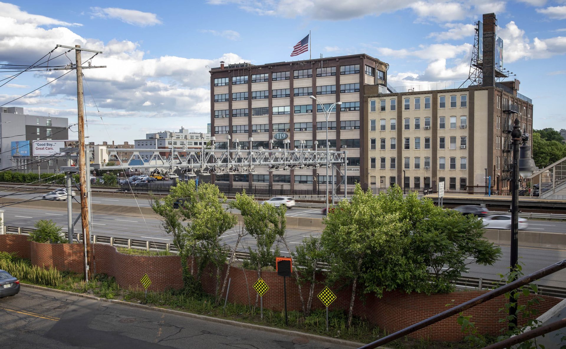 119 Braintree Street, a building where many artists currently work, is scheduled to be pulled down for redevelopment. (Robin Lubbock/WBUR)