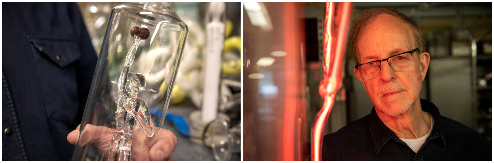 Wayne Strattman's glass sculpture of a broken-hearted man holding his heart is called 
